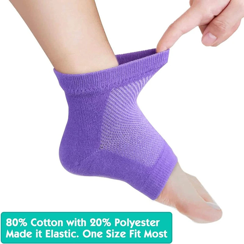 1 Pair Colorful Silicone Moisturizing Gel Heel Socks Feet Skin Care Cracked Dry