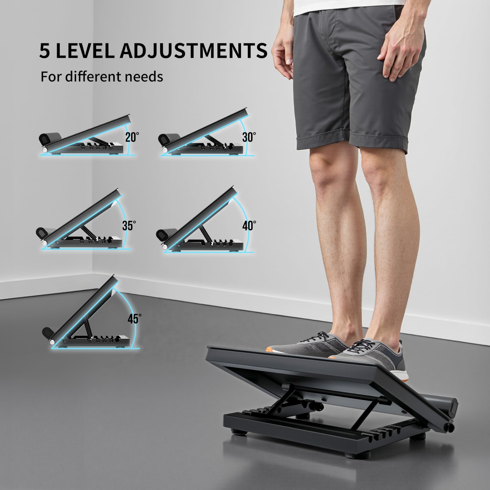 PROIRON Steel Slant Board for Calf Stretching，Calf Stretcher Medium, Black