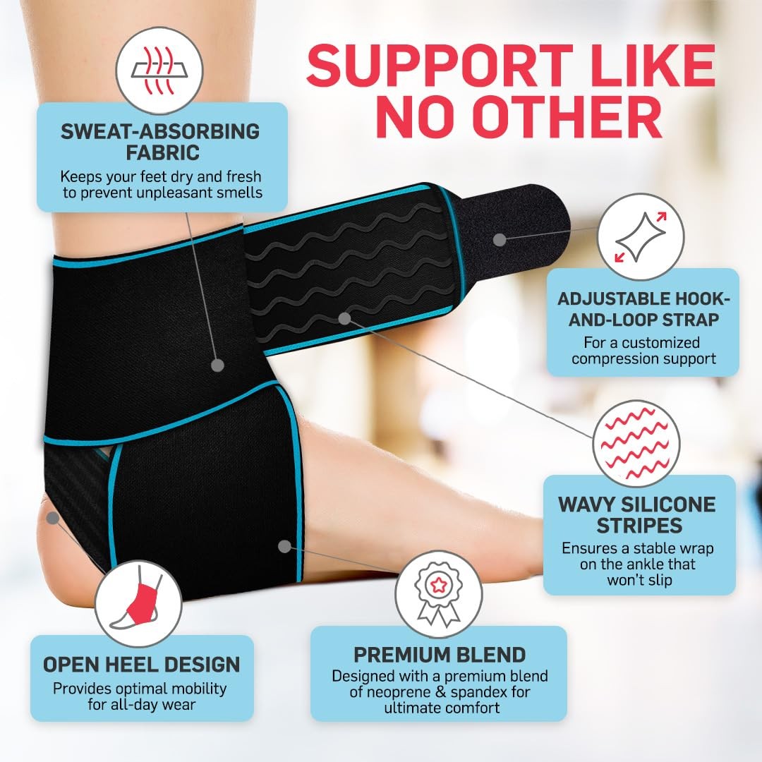 1 PCS Ankle Brace Support Tendonitis Achilles Pain Relief Blue Men Women