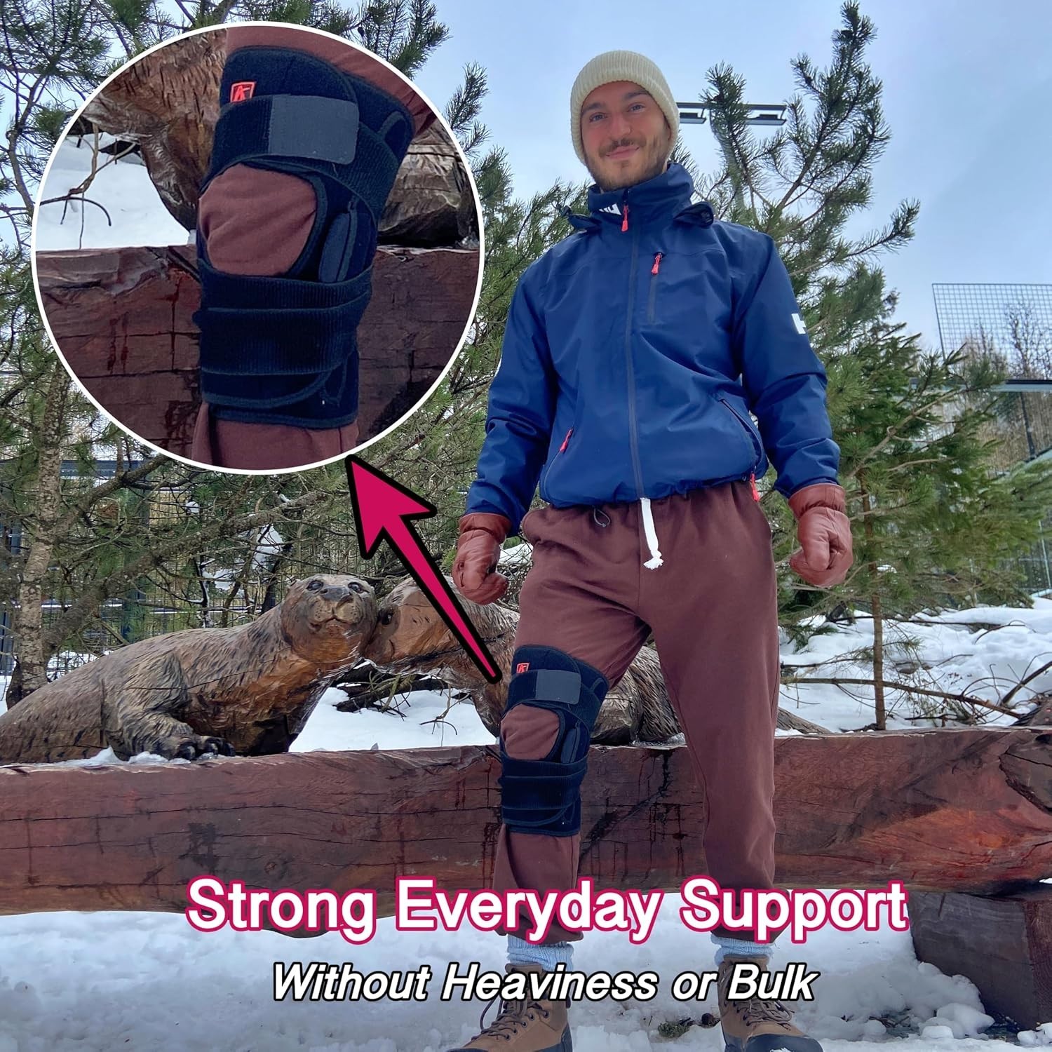 Knee Brace Support with Hinges & Patella Stabilizers