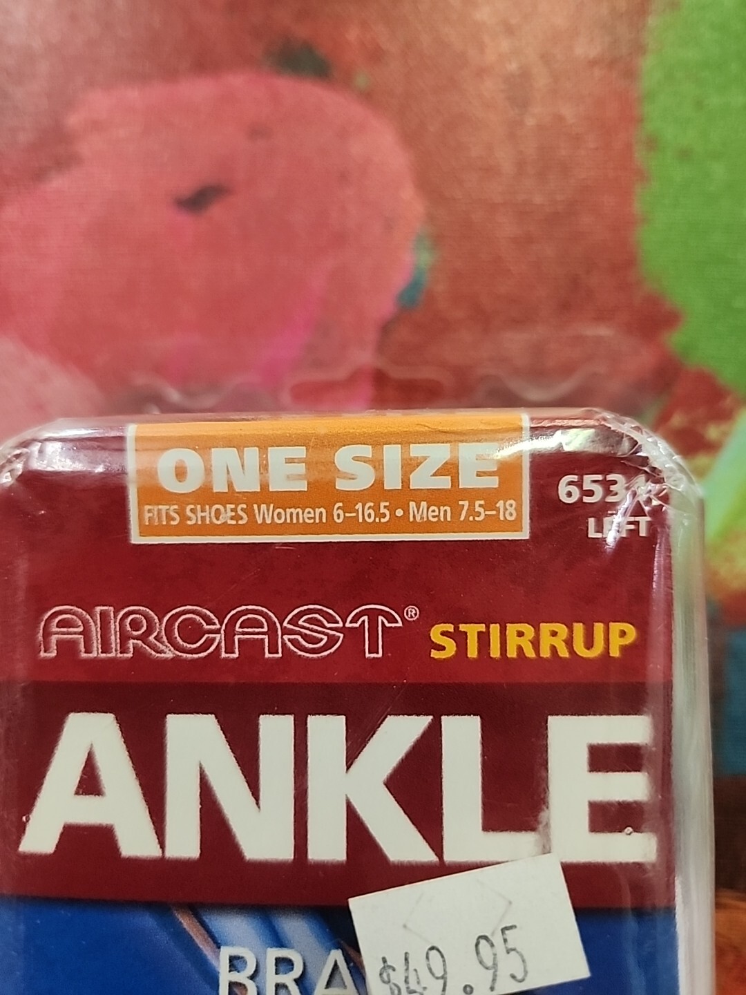 MUELLER Aircast Stirrup Ankle Brace Left Ankle W 6-6.5 M 7.5-18 New In Box