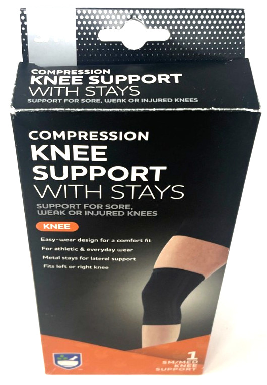 Rite Aid Compression Knee Support w/ Stays New In Packaging S/M 1 Knee Support