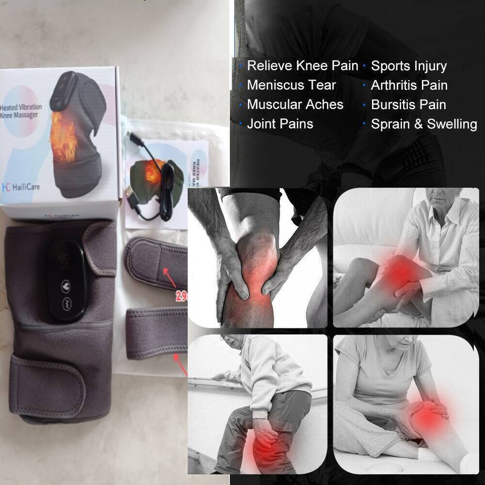 Professional 1Pair Electric Heating Knee Vibration Massager Pain Relief Device