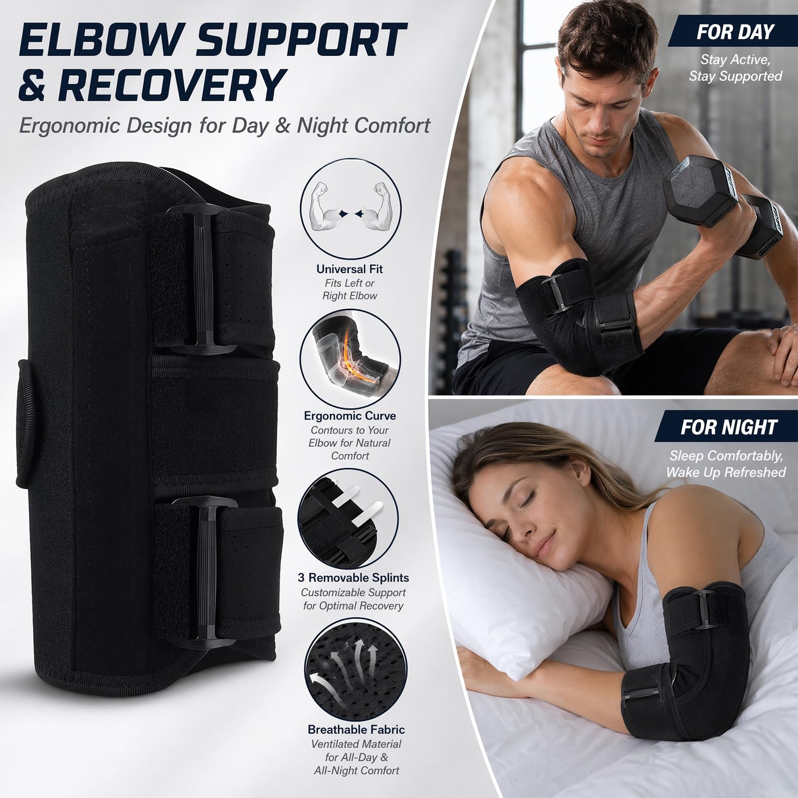 ZLverdeza 2026 Upgraded Elbow Brace for Cubital Tunnel with Tri-Support & 6 I…