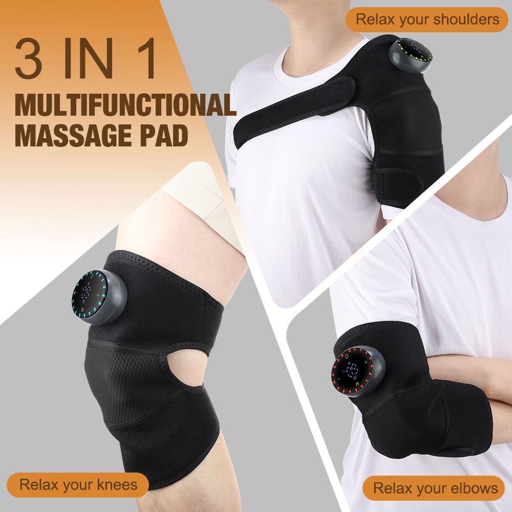 3 in 1 Cordless Heating Massage Knee Pad Shoulder Elbow Smart Vibration Massager