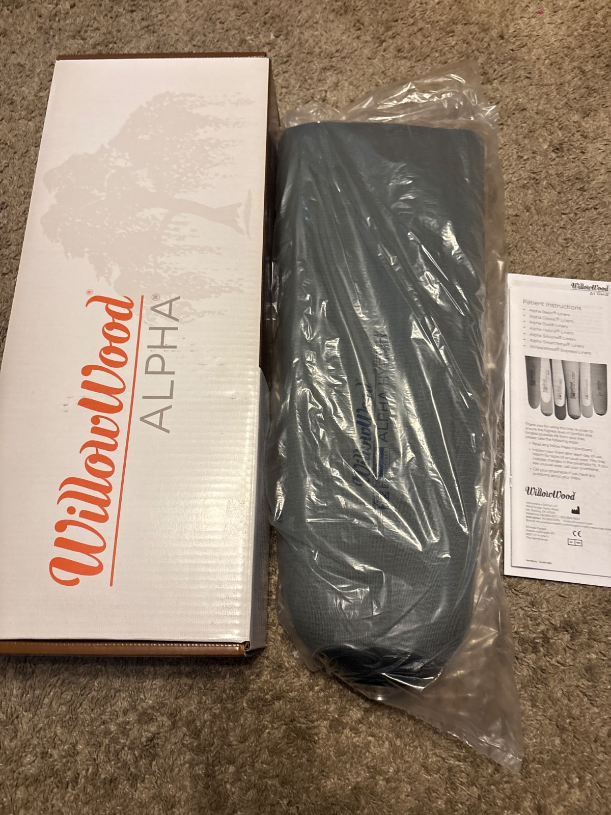 Willowwood Alpha Hybrid AK Locking Liner, dark grey, extra large, accordion lock