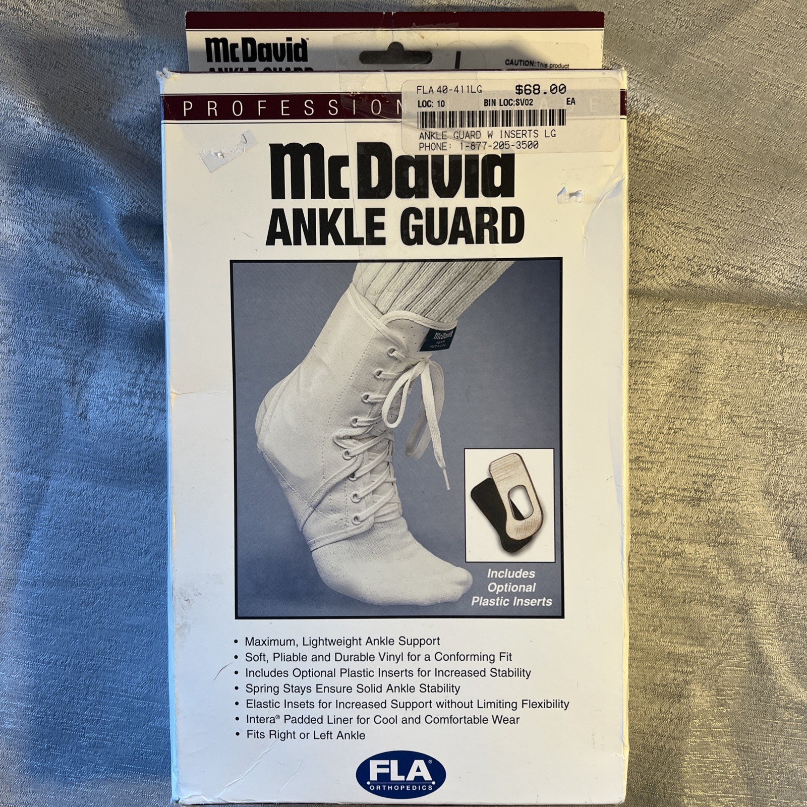 FLA ORTHOPEDICS McDavid Ankle Guard Includes Inserts Large New In Box
