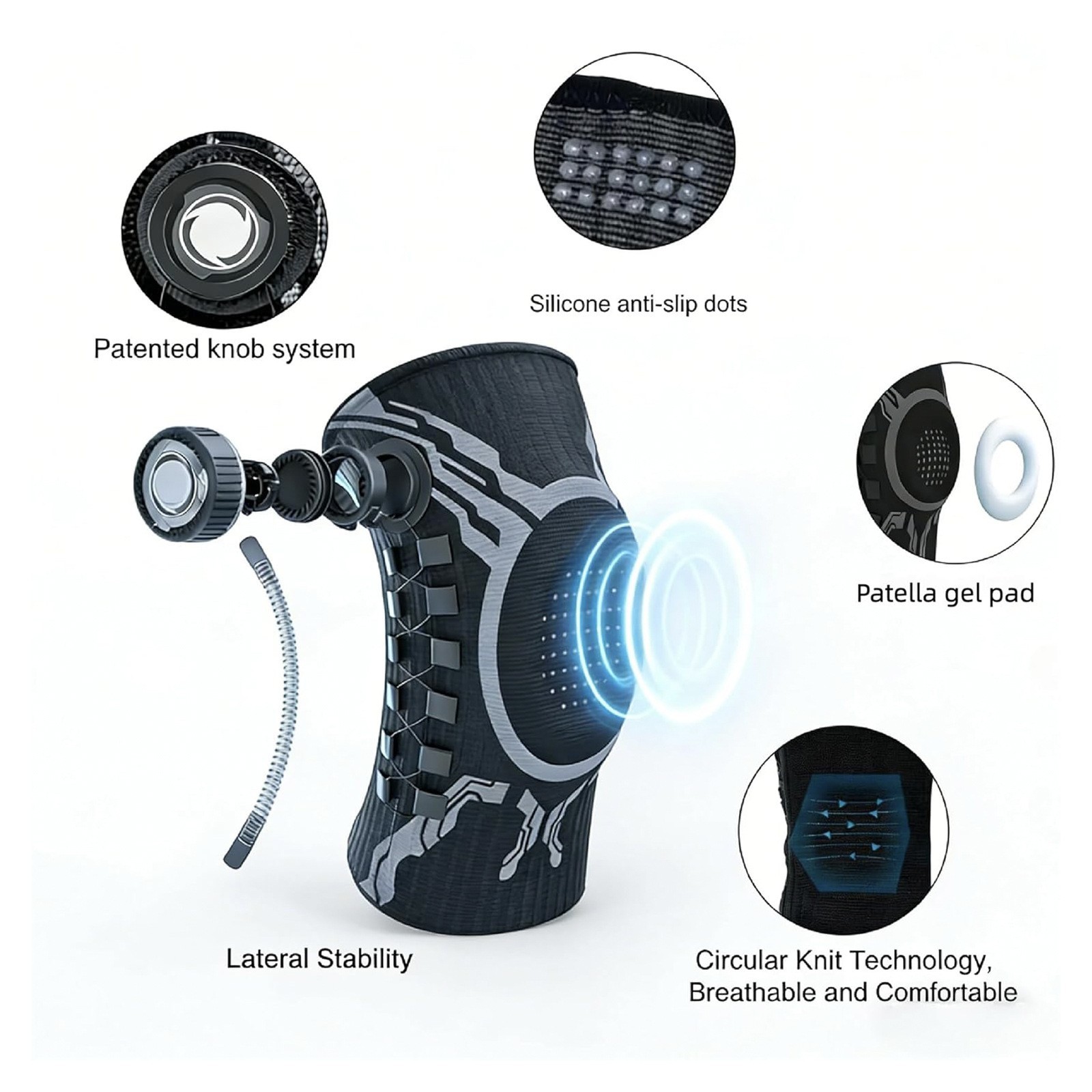 Smart Knob-Type Sports Knee Brace For Joint Pain Meniscus Tear Running Sports