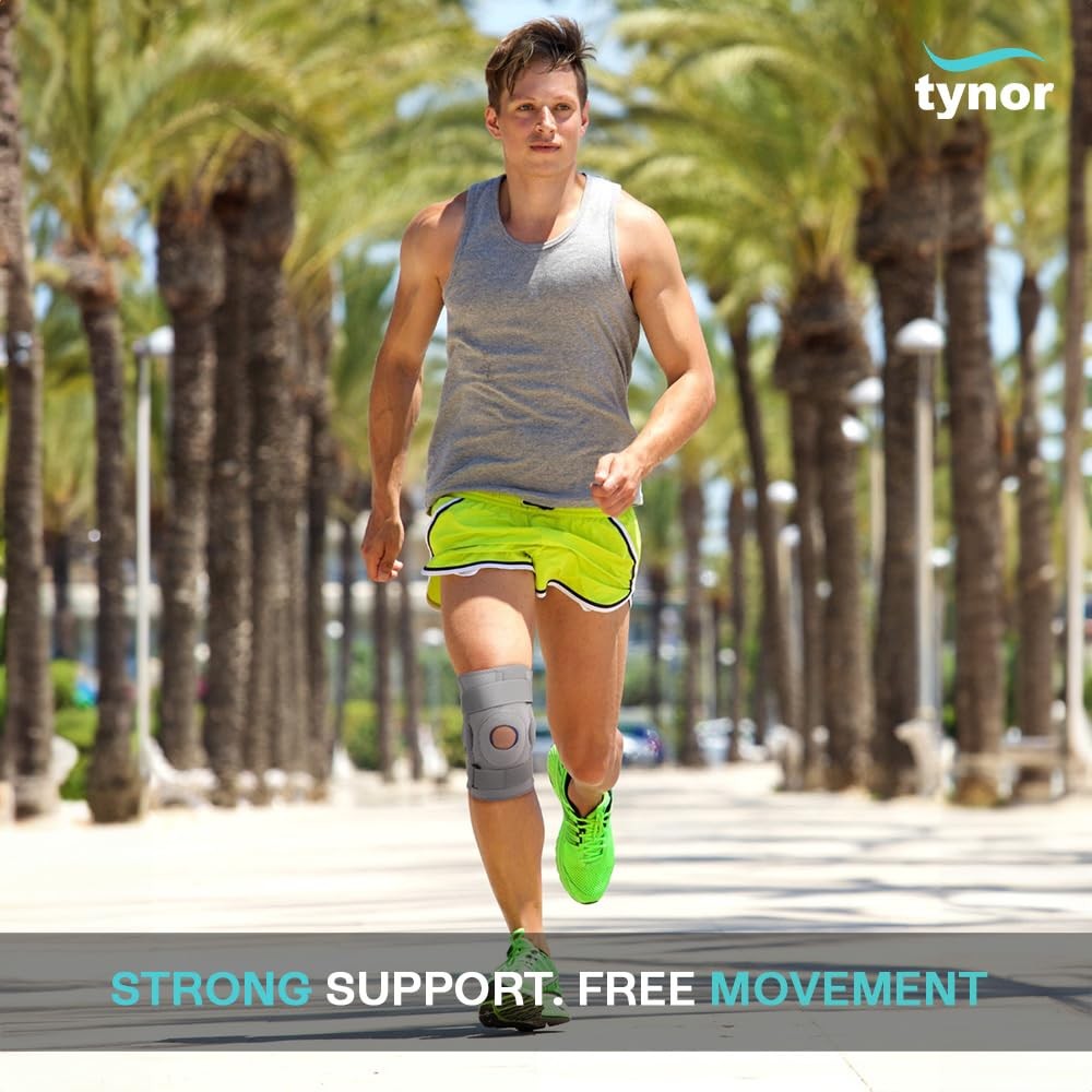 TYNOR Hinged Knee Brace Double Strap Adjustable Neoprene Knee Support Men