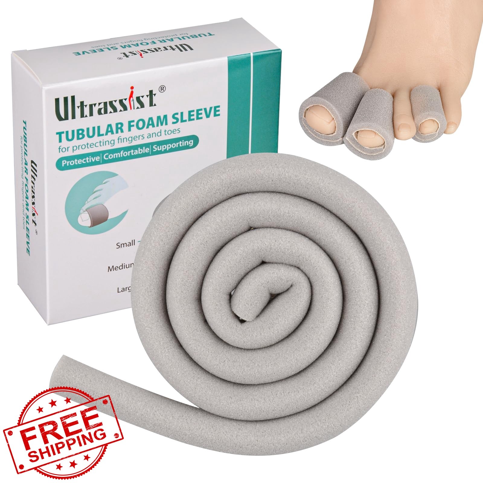Ultrassist Toe Sleeve Medium 7/8″ Inner Diameter Grey