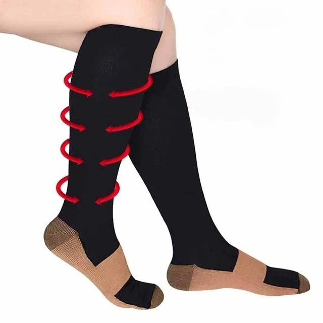 6 Pairs Compression Socks Hg Knee High Copper Mens / Womens S-XXL USA