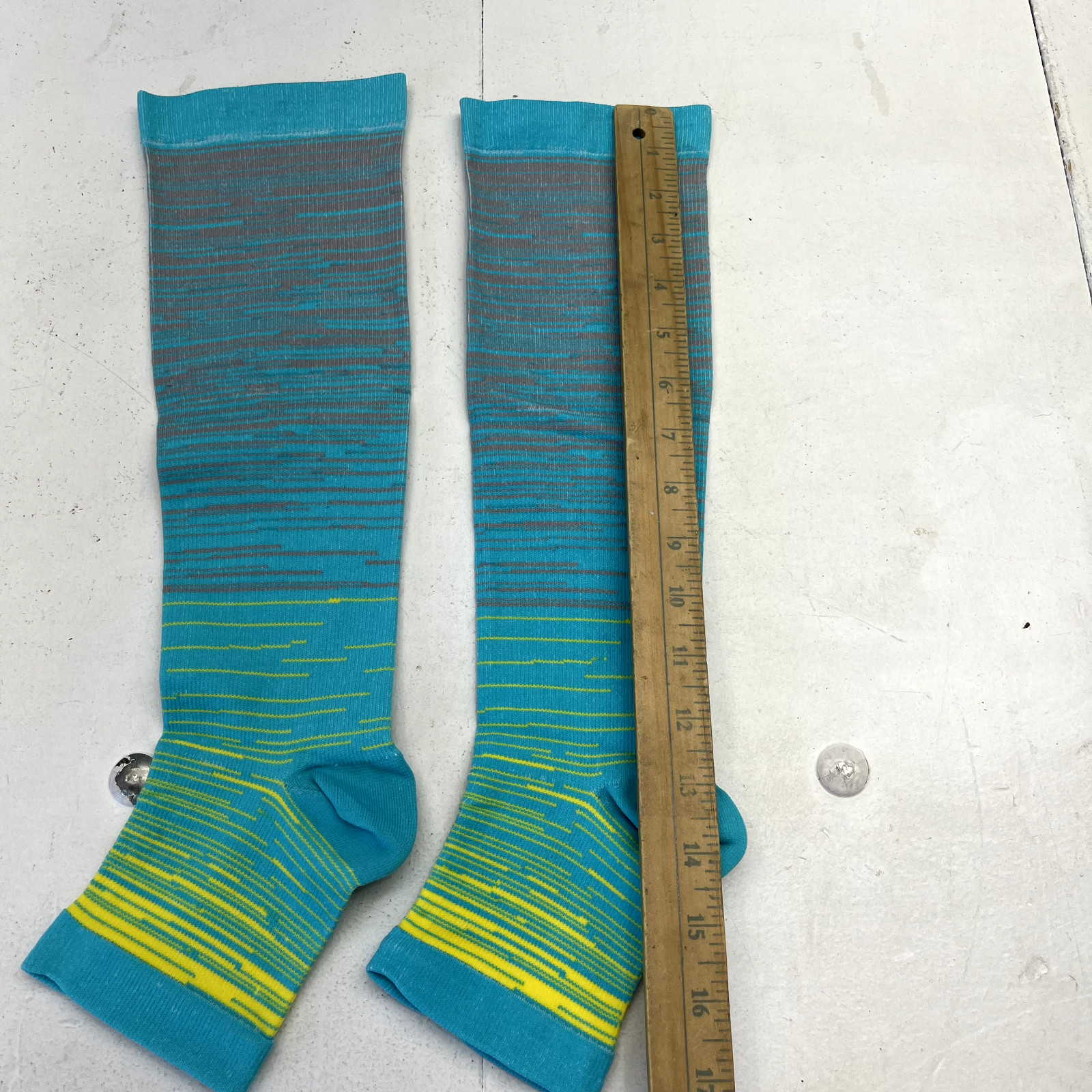 Blue & Green Calf/Leg Compression Sleeves Unisex Adult Size 2XL