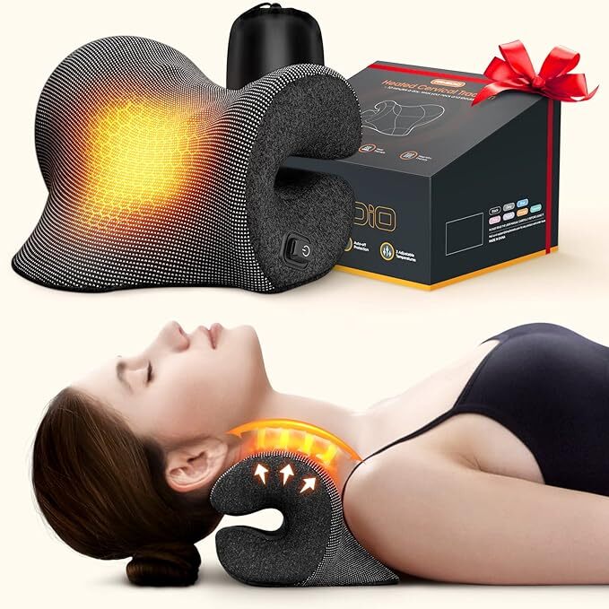 Famedio 3s Heated Neck Stretcher for Pain Relief Magnetic Therapy – BLACK