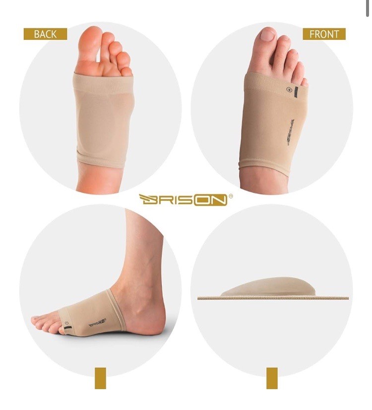 Briton Compression Arch Support Sleeves 1 Pair Open Box Plantar Fasciitis