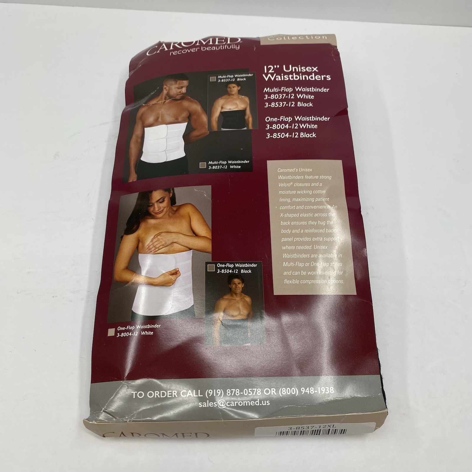 Caromed Waistbinder Unisex XL 12” One Piece Multiflap Compression Support $100
