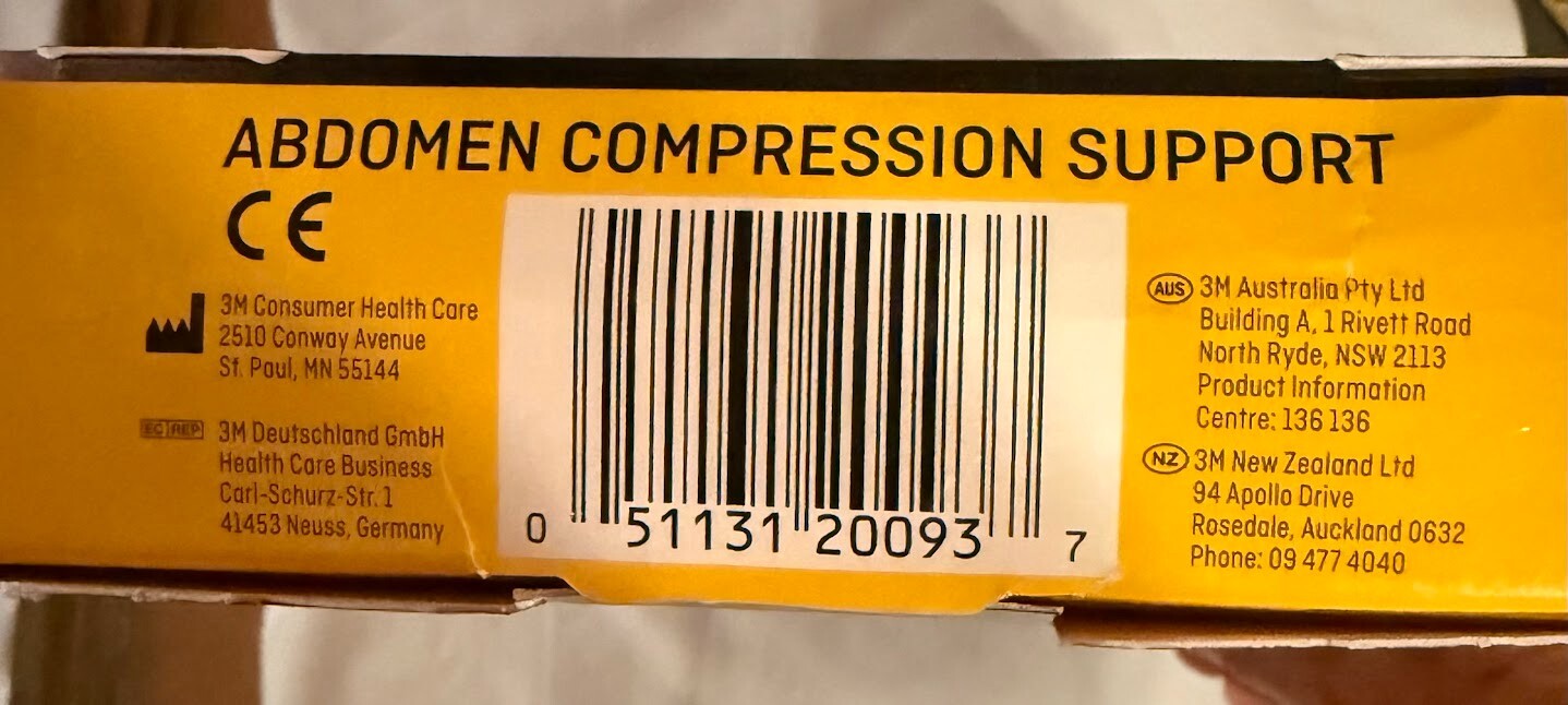 ABDOMEN Brace compression support New Open Box 3M Futuro waist support Med or Lg