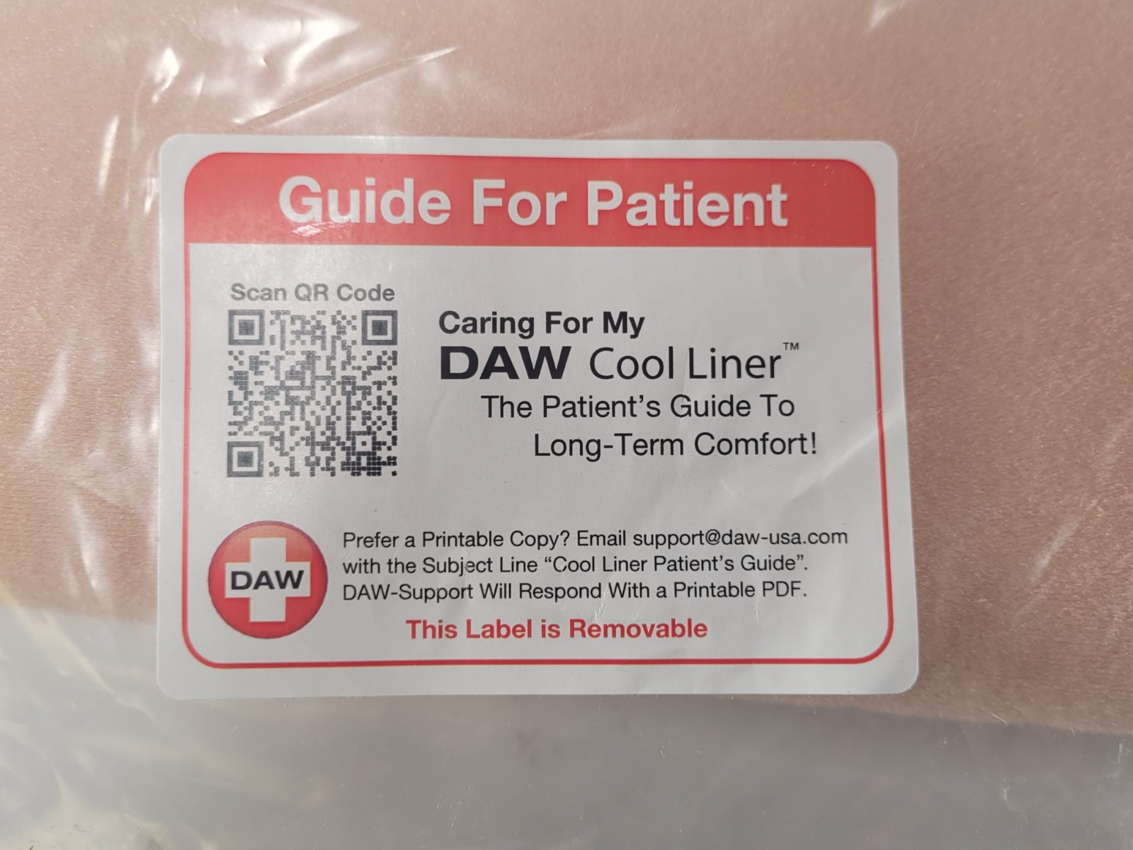 DAW Industries Cool Liner Prosthetic Gel Liner Medium Plus Uniform 6mm