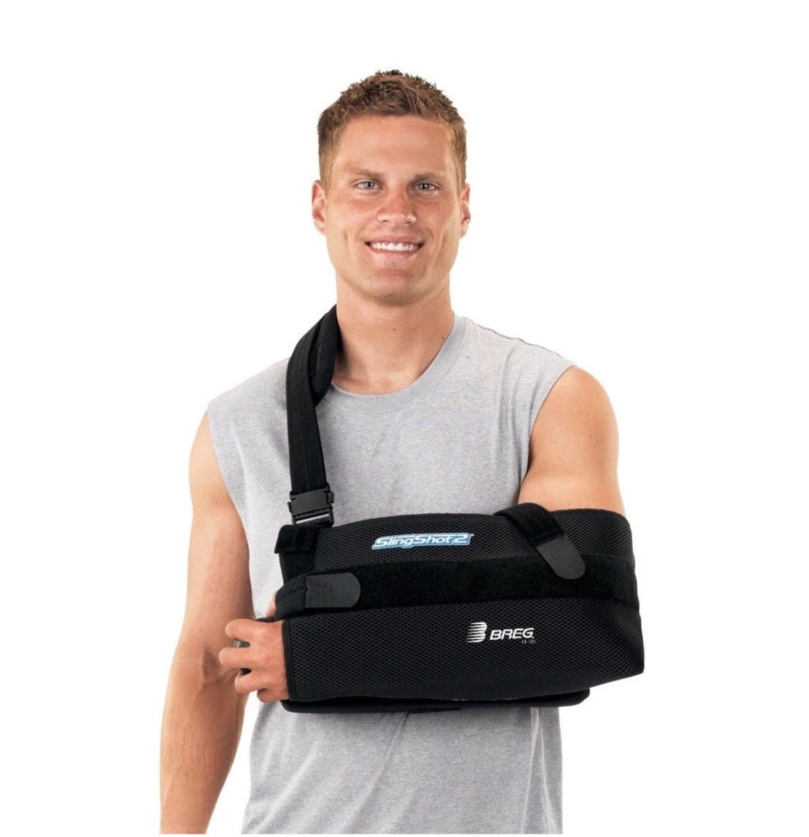 BREG SLING SHOT 2 Shoulder Support Sling Black LARGE w/ Ball Orthotics