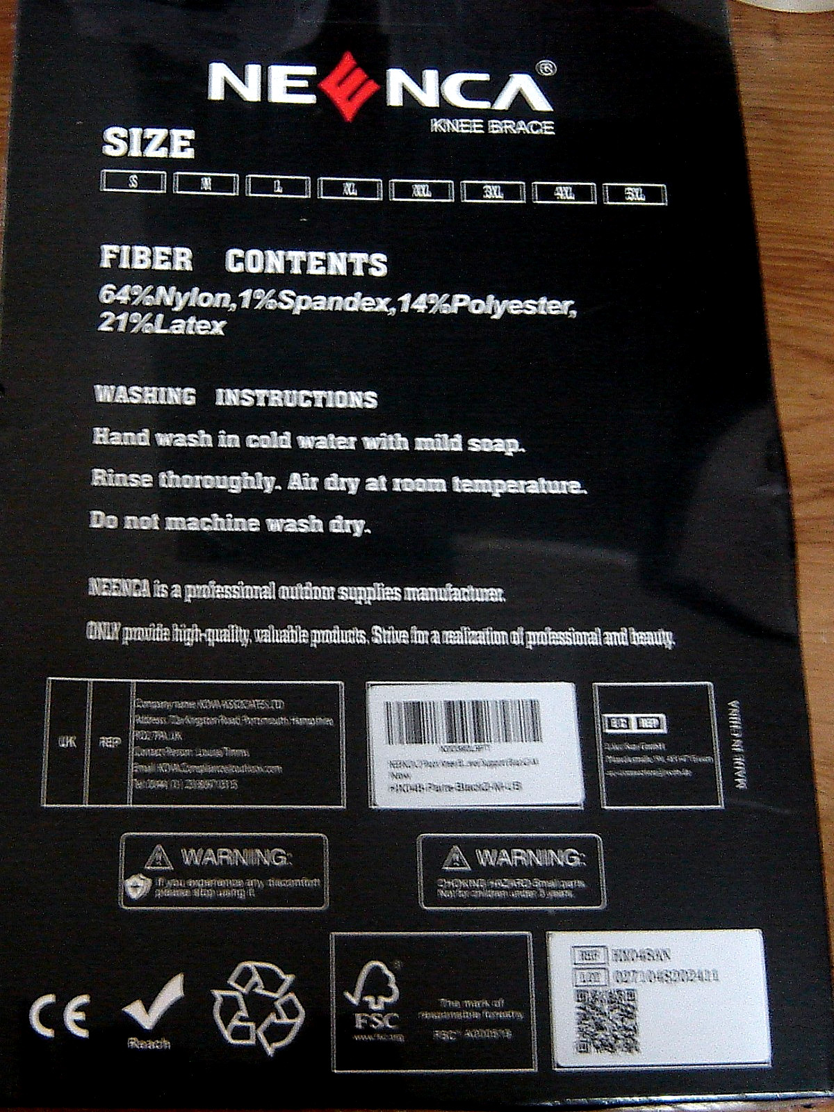 NEENCA Knee Brace 2 Pair Size M Black Support Sports Compression New sealed