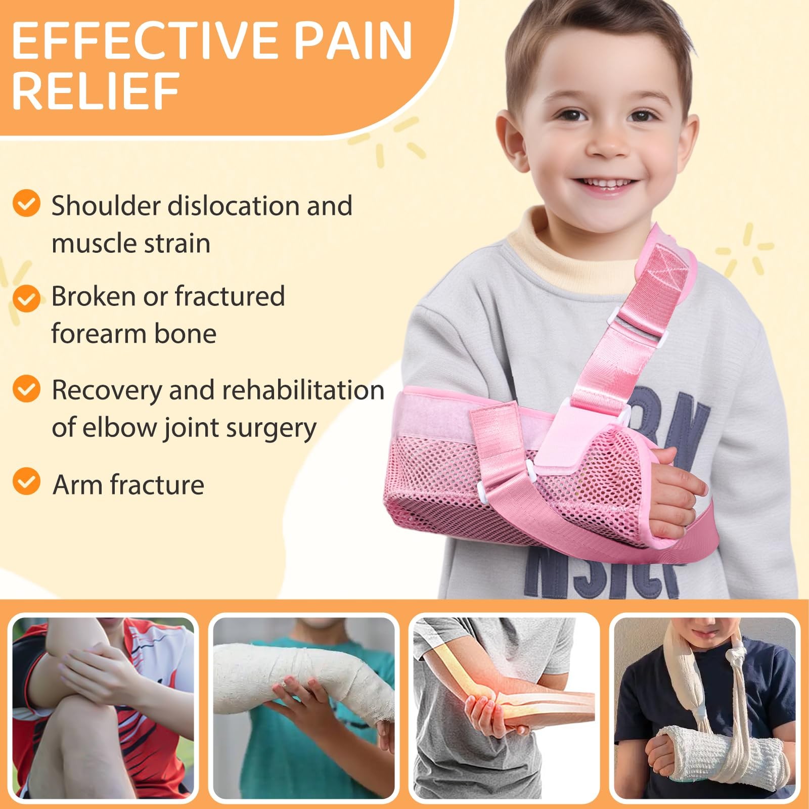 Arm Sling for Kids Arm Brace with Support Plate Arm Support Sling Shoulder Im…