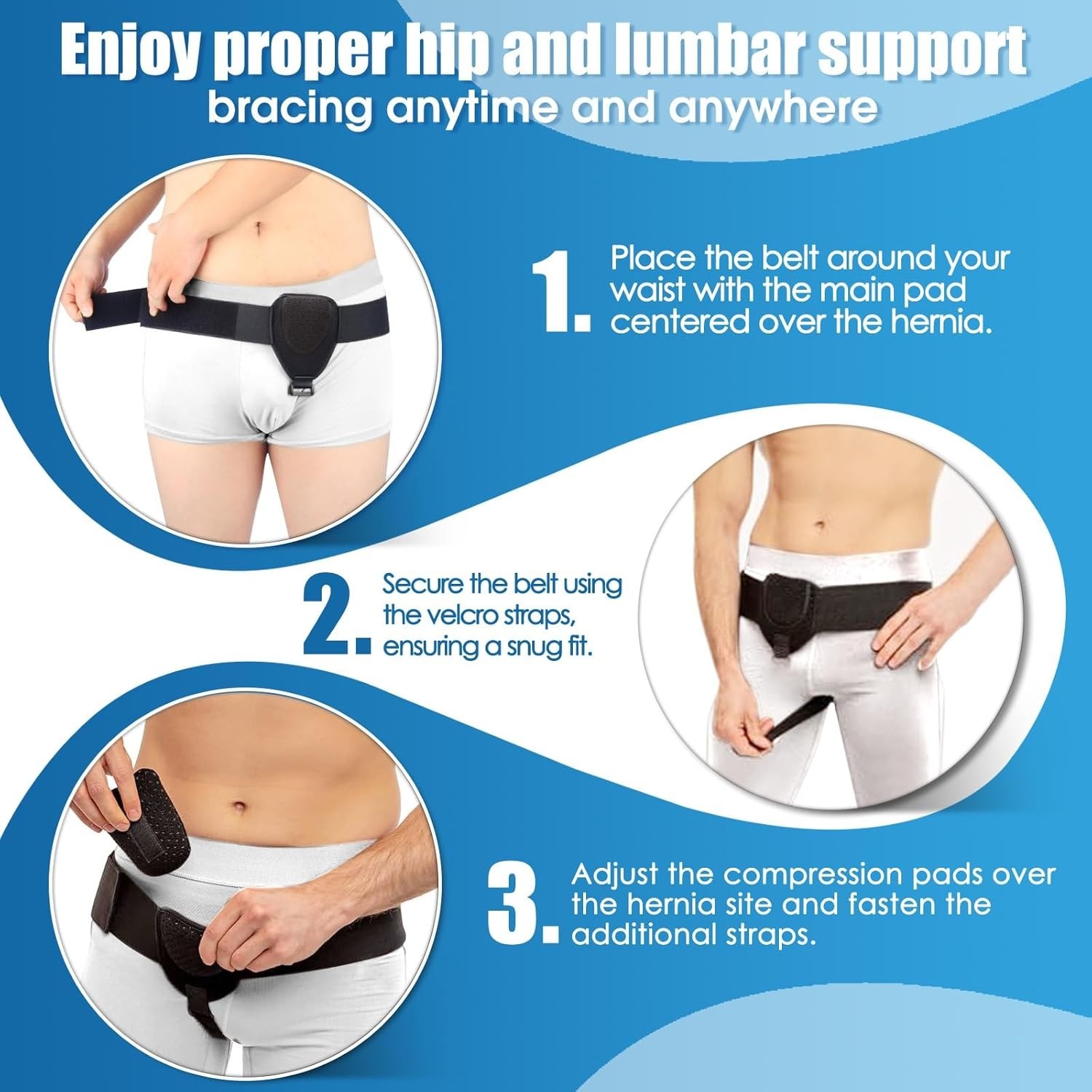 Hernia Support Belt Inguinal Groin For Men Women Hernia Pain Relief Truss Brace