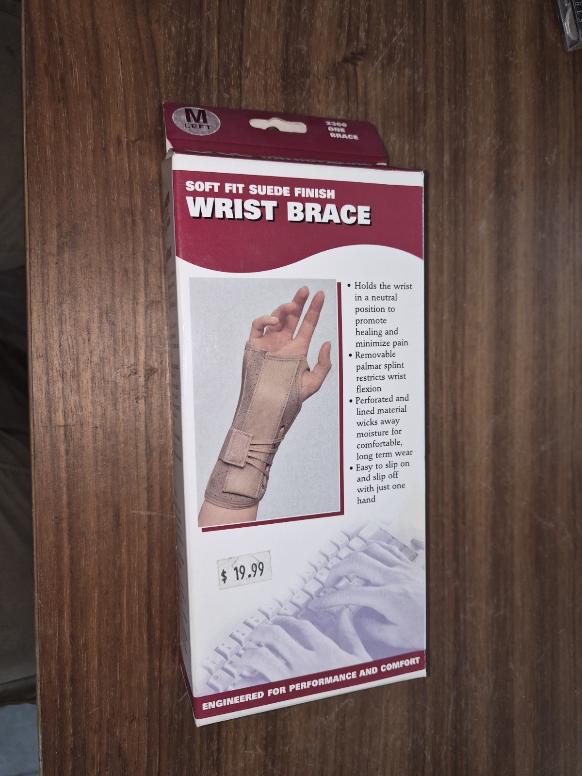OTC Professional Orthopedic Soft Fit Suede Finish Wrist Brace – Left Hand MEDIUM