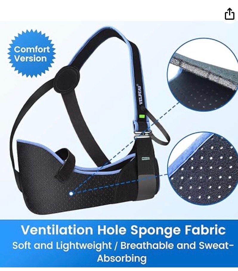 Velpeau Arm Sling Shoulder Immobilizer for Women and Men, fit Left or Right Arm,