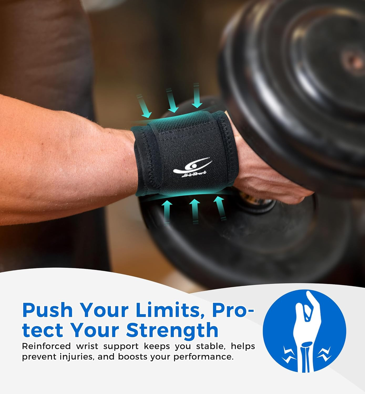 2 Pack Wrist Compression Straps – Dual‑Layer Wrist Brace for Pain Relief & Suppo