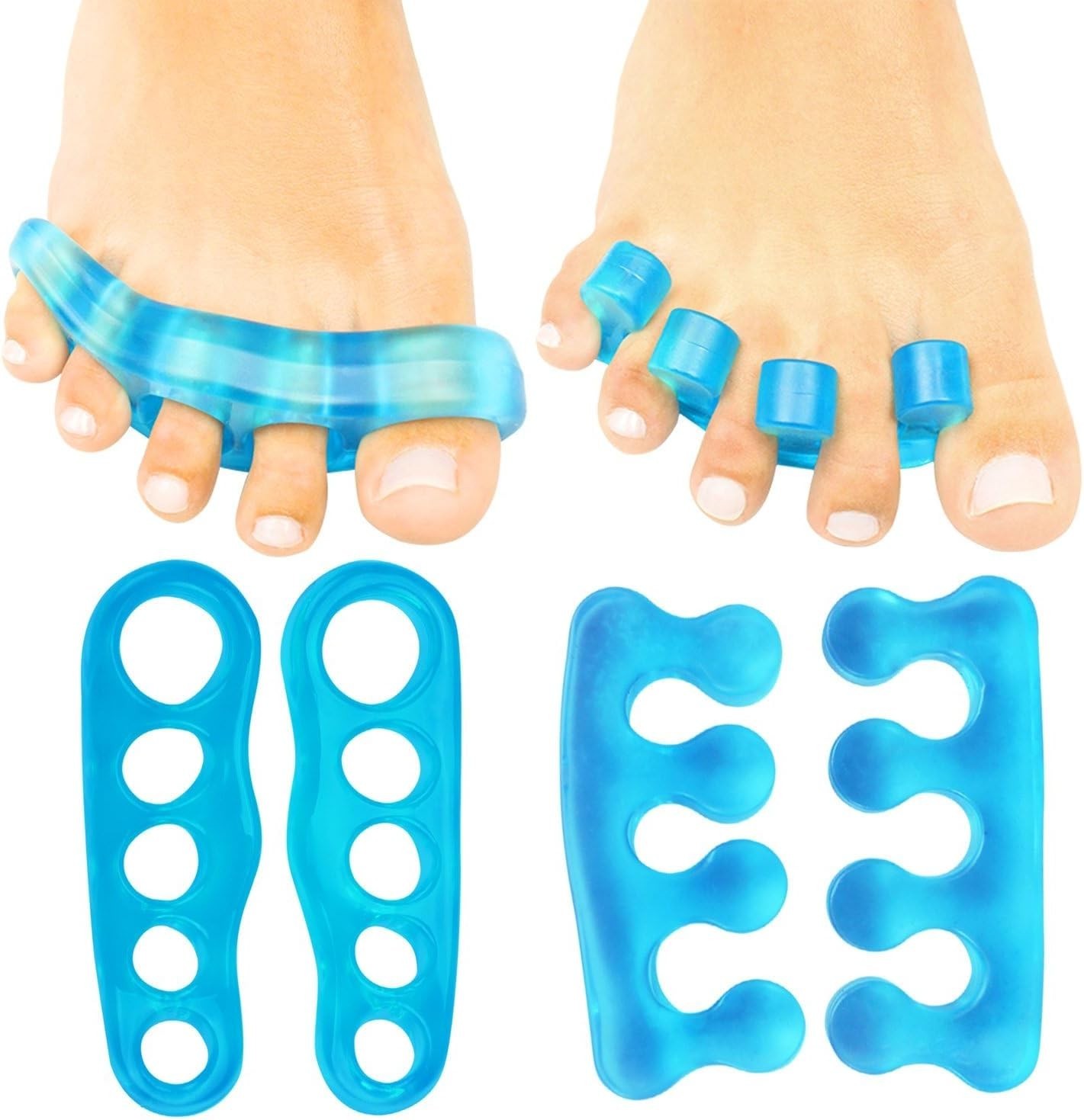 Gel Toe Separators for Adults – 2 Pairs for Increased Flexibility & Circulation
