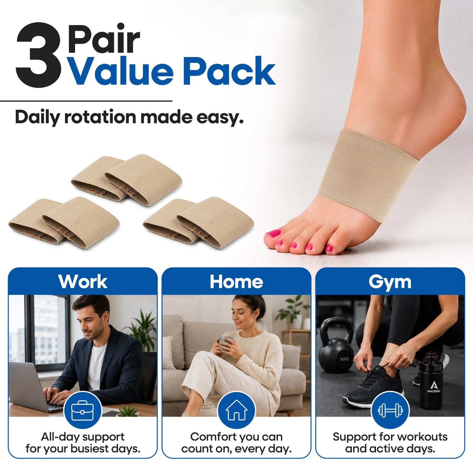 Plantar Fasciitis Arch Supports – Compression Sleeves & Foot Braces for Heel Pai