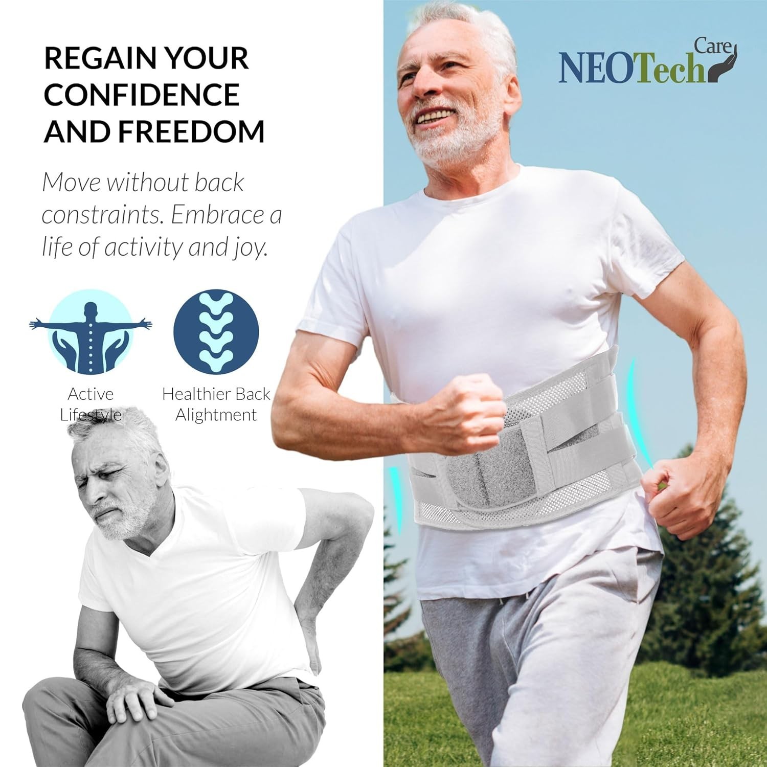 Comfort Fit Lower Back Brace with Crisscross Design – Size L for Pain Relief