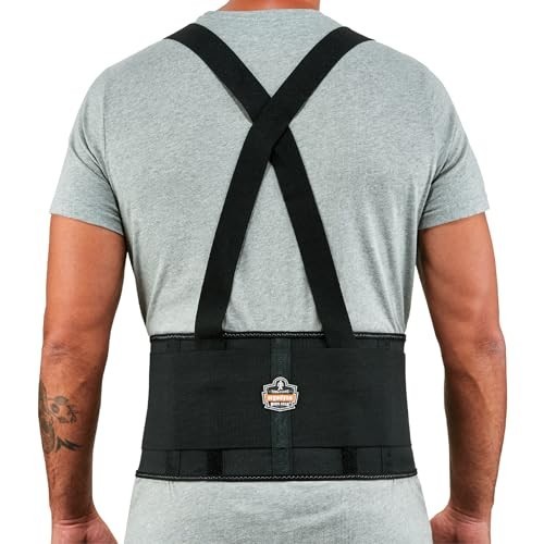 Adjustable 7.5″ Elastic Back Support Belt with Removable Straps – Large Size