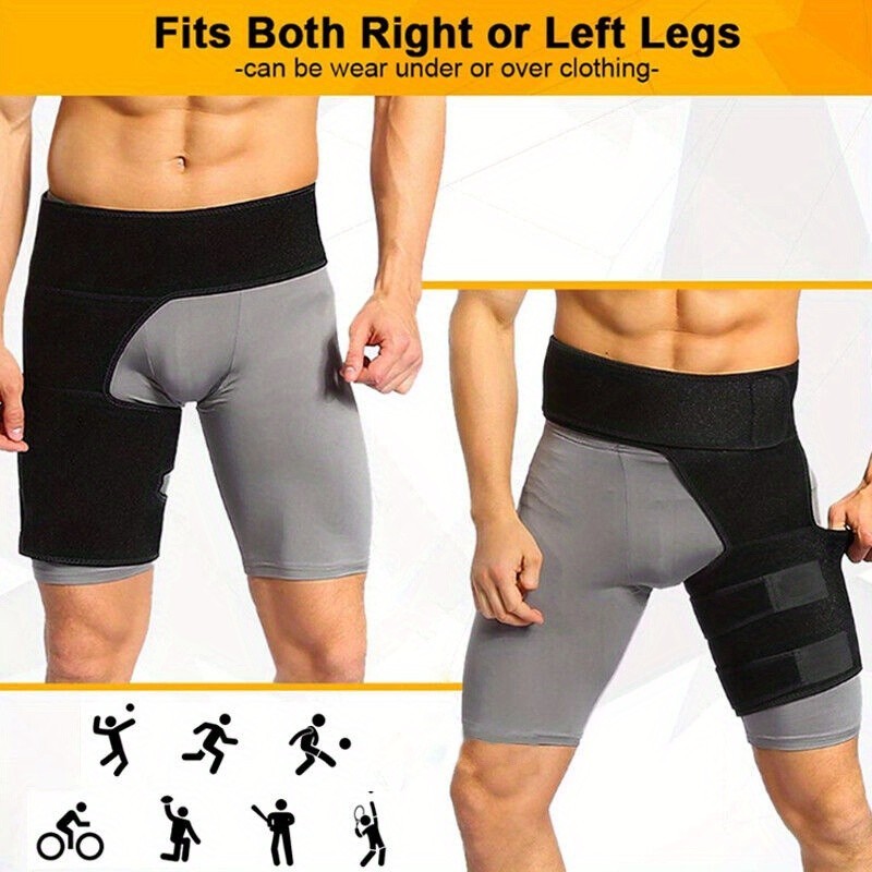 Groin Support Compression Wrap Black Adjustable Groin Brace Wrap Hip Thigh