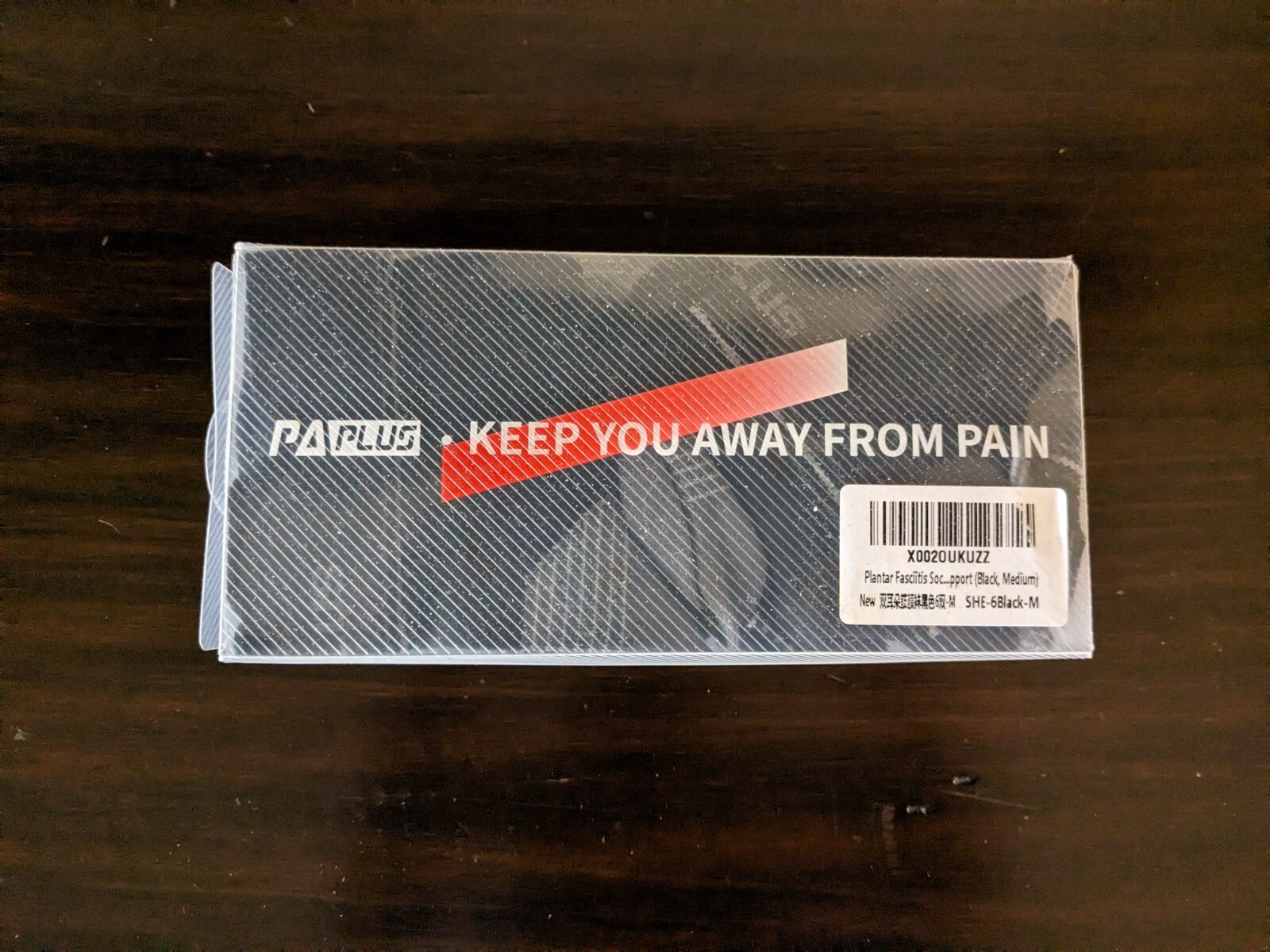 3-Pairs PAPlus Plantar Fasciitis Support Socks – Black/Grey Medium