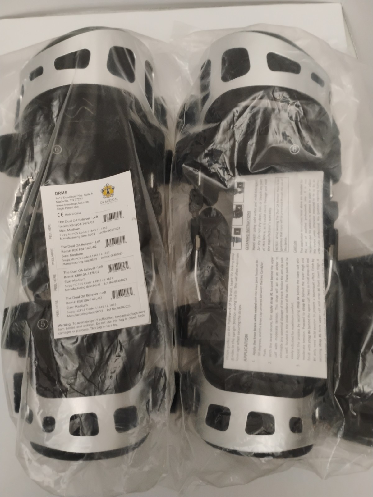 Dr Medical The Dual OA Reliever, L&R Knee Adjustable Medium Left & Right NEW