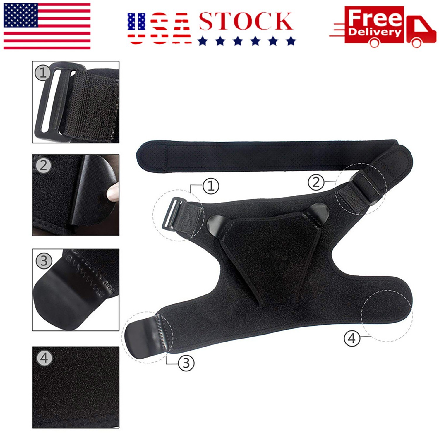 Shoulder Brace Support Compression Sleeve Torn Rotator Cuff AC Joint Pain Relief