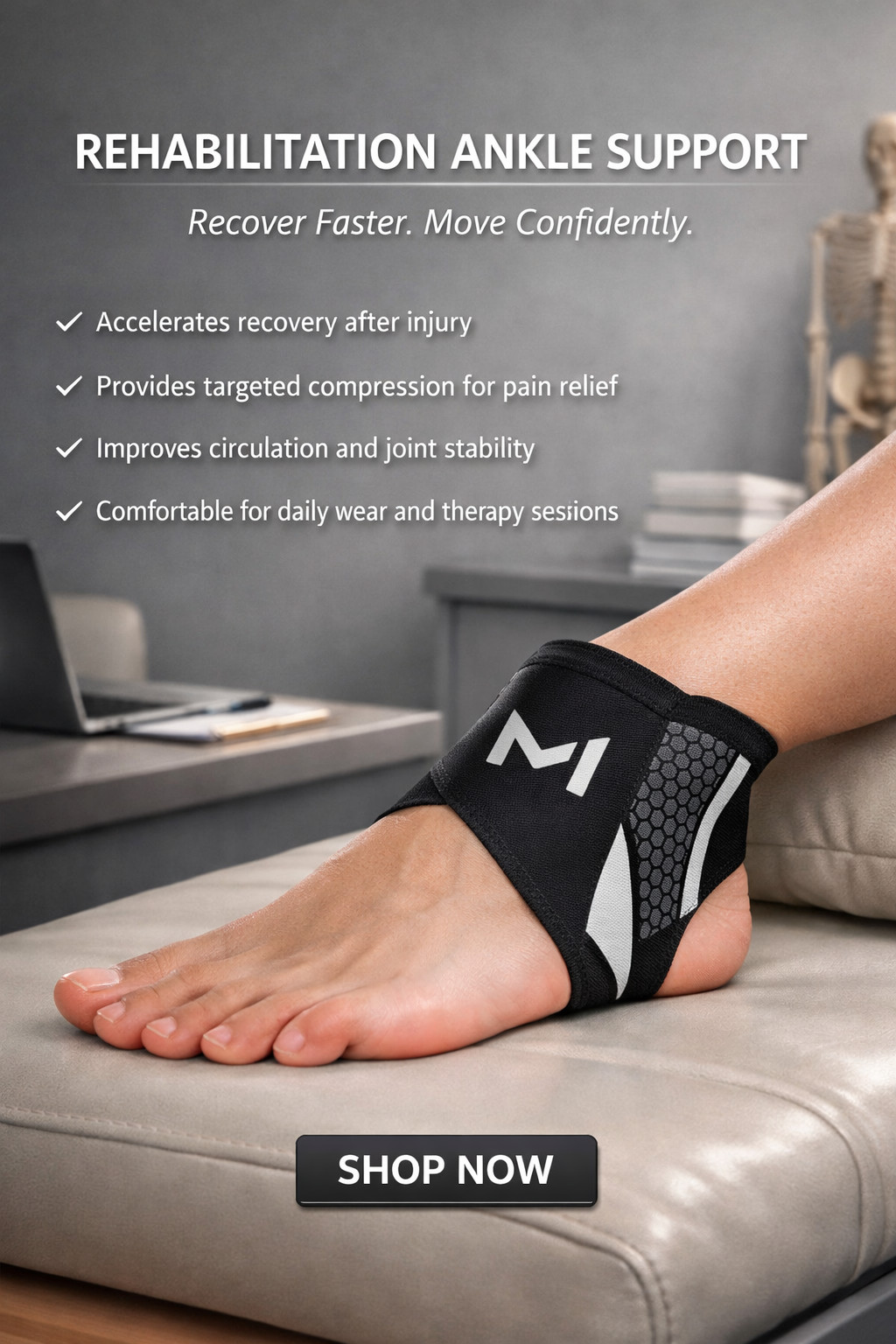 Ankle Support Brace Compression Sleeve Sport Joint Pain Relief Foot Care Wrap