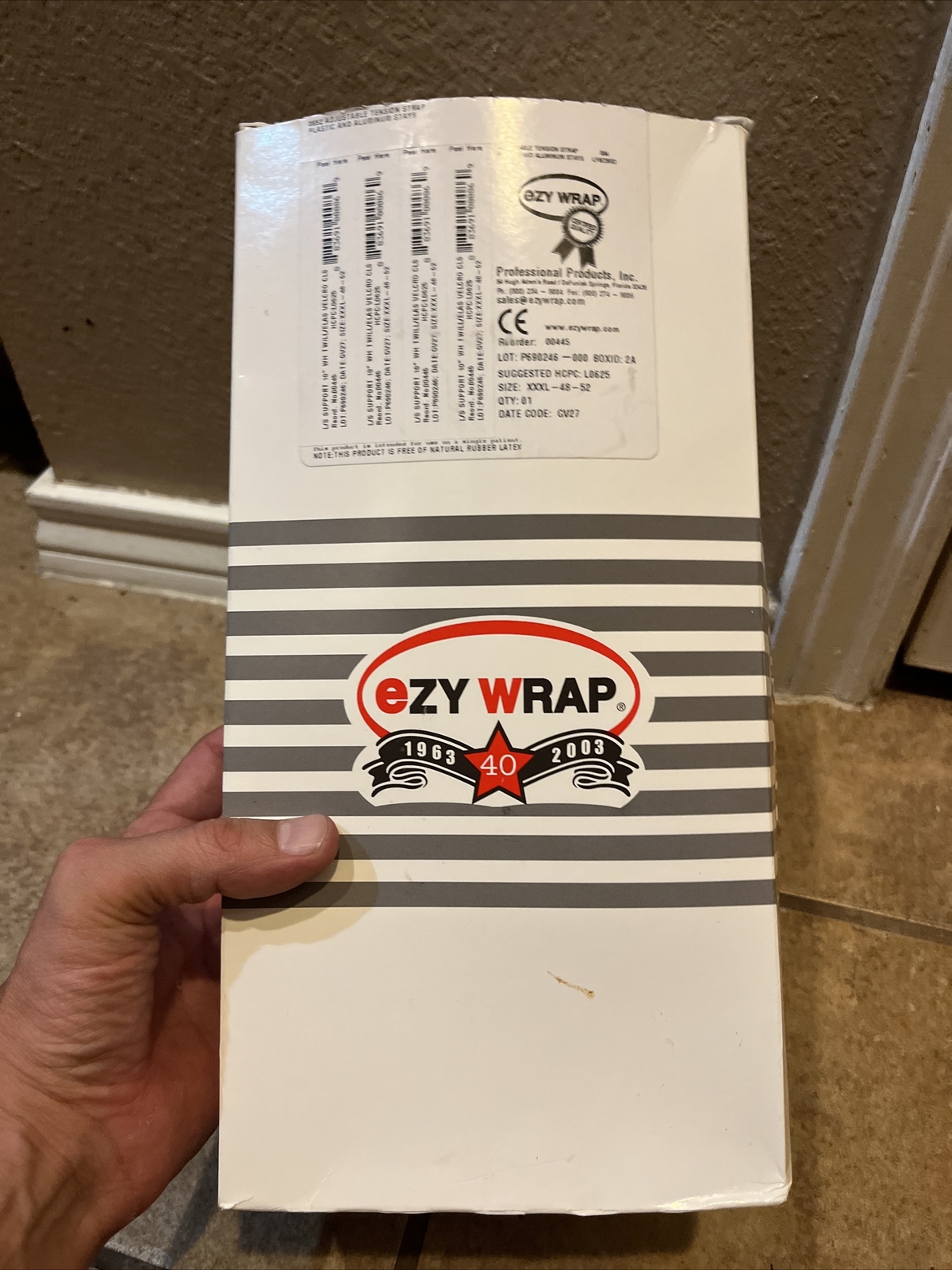 EZY WRAP Abdominal Binder Size 3XL 10″ White