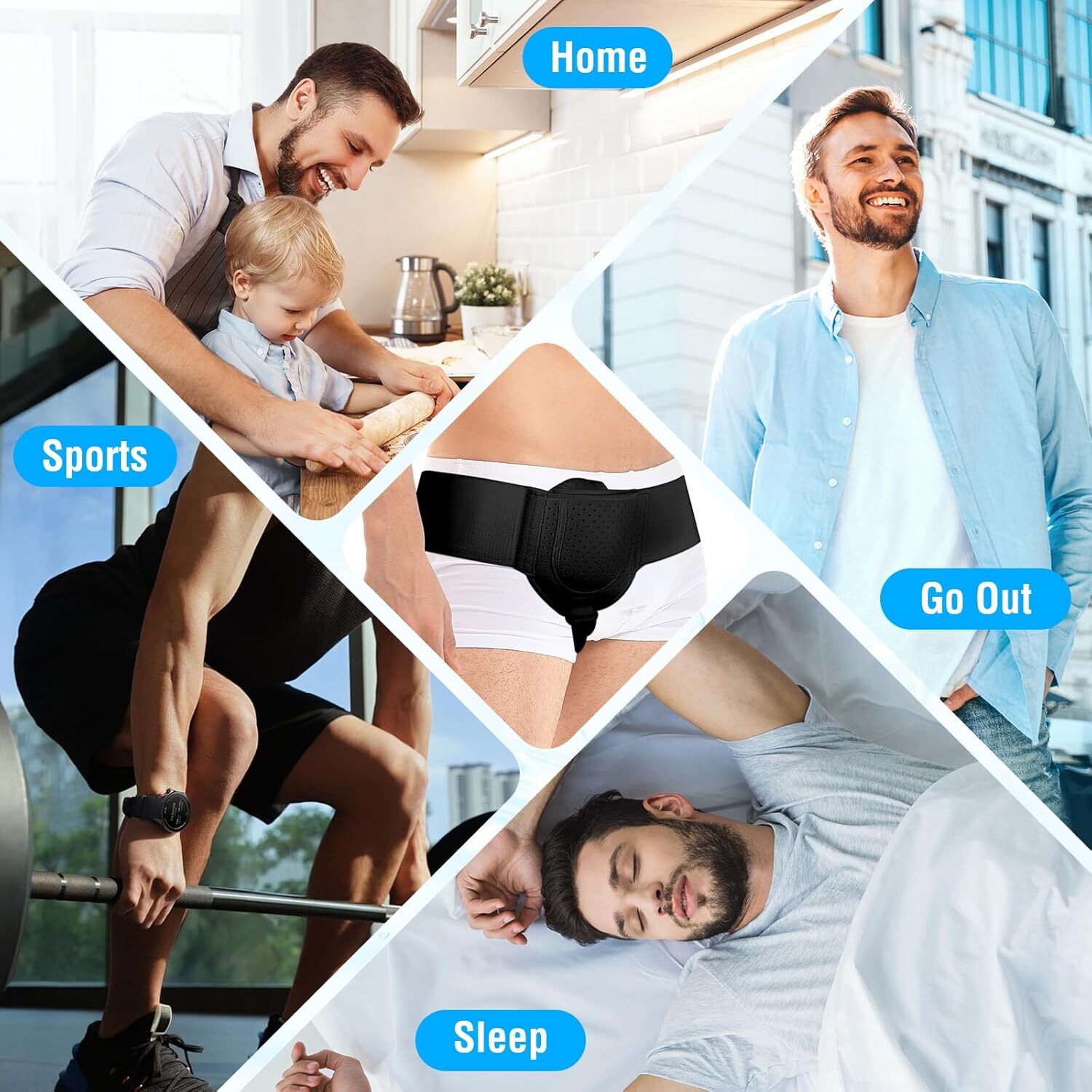 US Men Hernia Support Single Inguinal Groin Hernia Belt Truss Brace Pain Relief