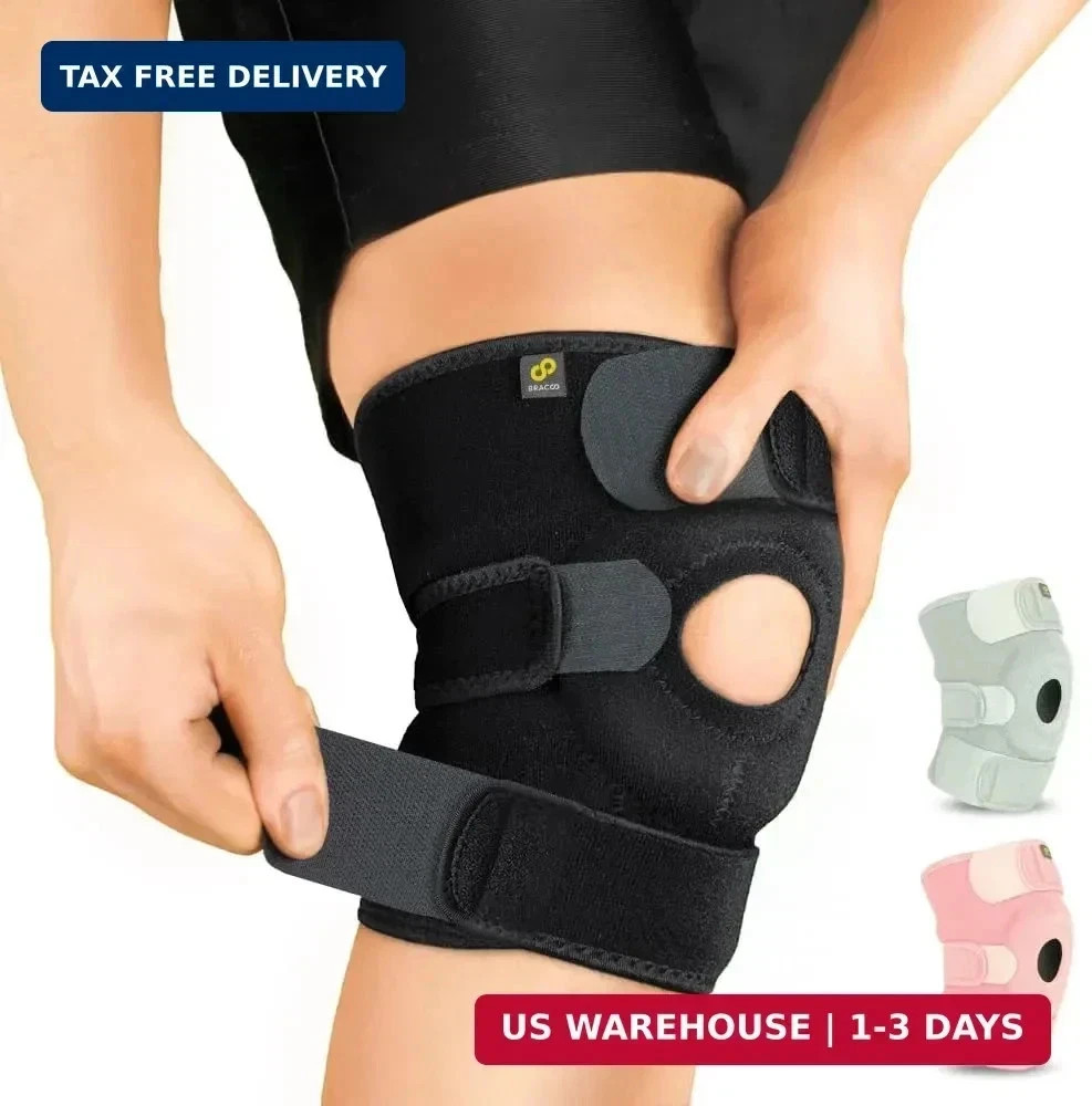 Bracoo Knee Support Brace for Men Women, Adjustable Compression Sleeve Wrap Pate