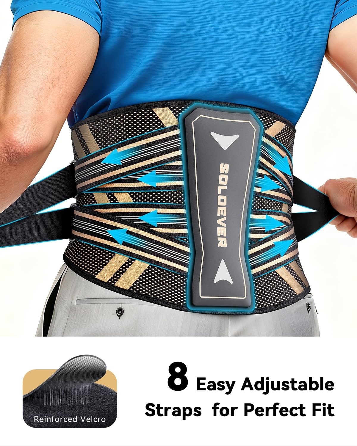 Ultra Breathable Medical Grade Back Brace for Pain Relief – Adjustable Support