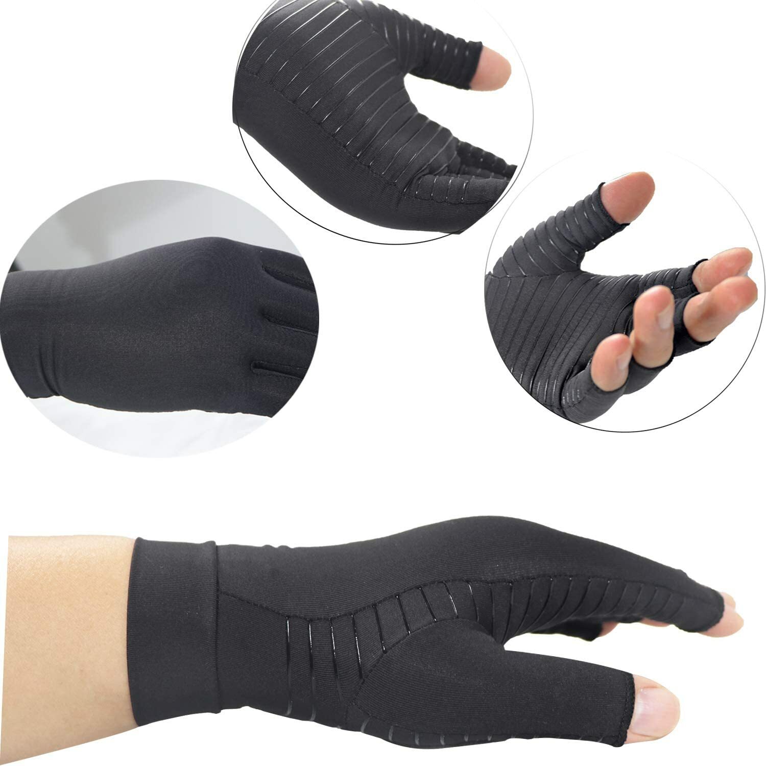 Copper Arthritis Gloves Compression Sleeve Brace Sport Work Hand Pain Relief US