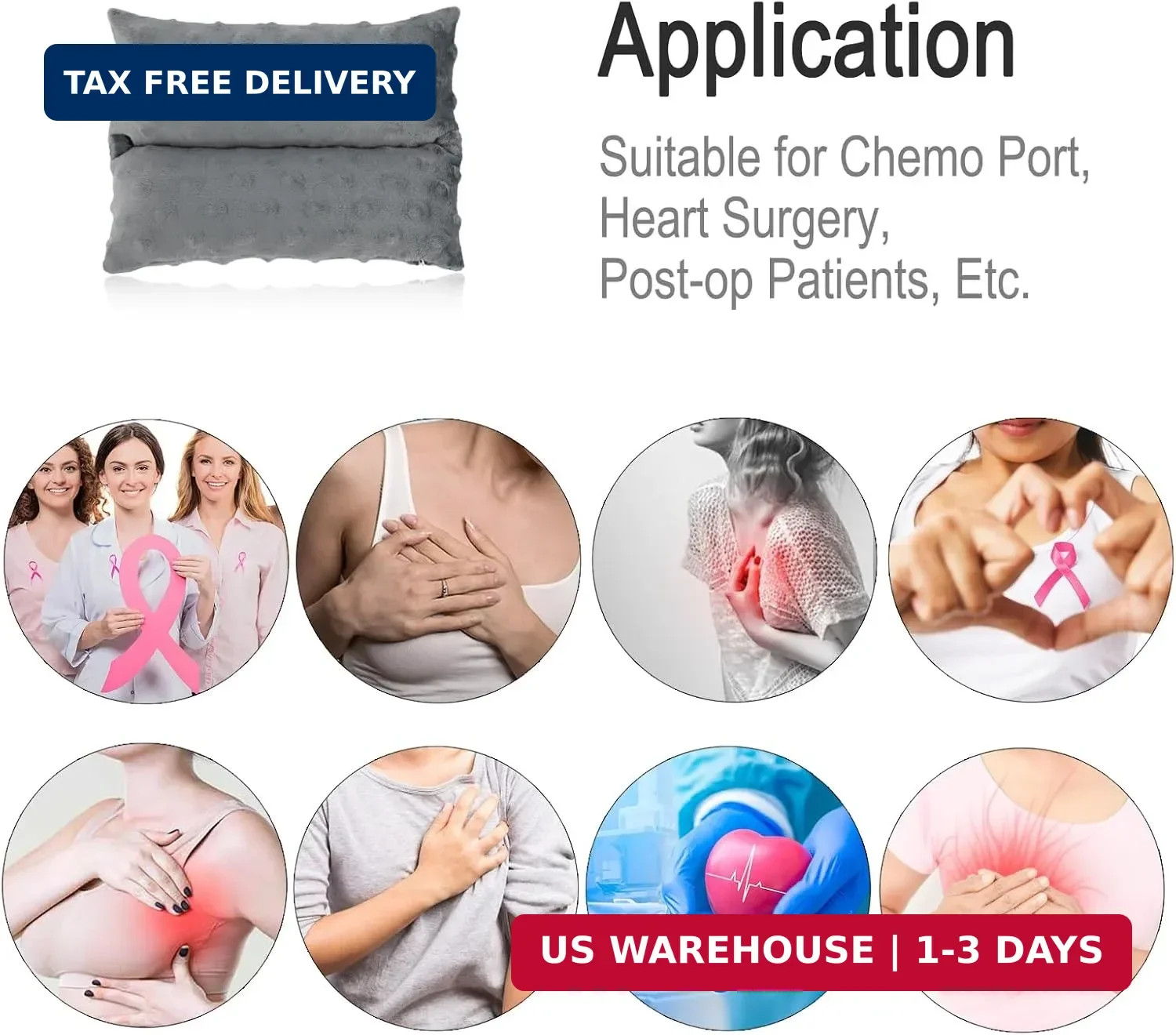 Pacemaker Pillow Chemo Port Pillows for Mastectomy, Open Heart Surgery Recovery