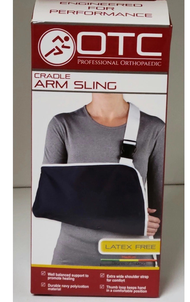 OTC Cradle Arm Sling, Thumb Loop, Reversable Left or Right Shoulder (Navy) Unive