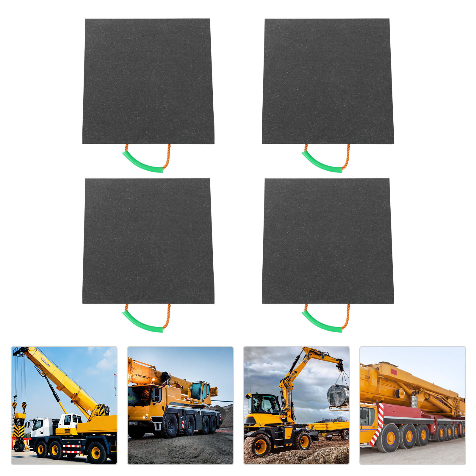 4pcs Set Heavy Duty Stabilizing Blocks, Square Support Pads with Handle Black US