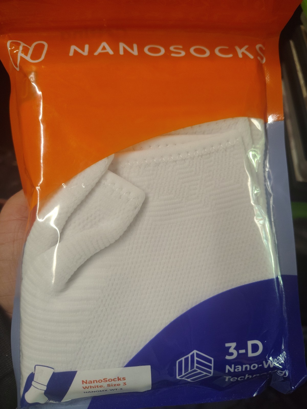 Nanosocks Socks 3D Nano-Weave Technology Nanomx-WT-3 White Size 3 NEW