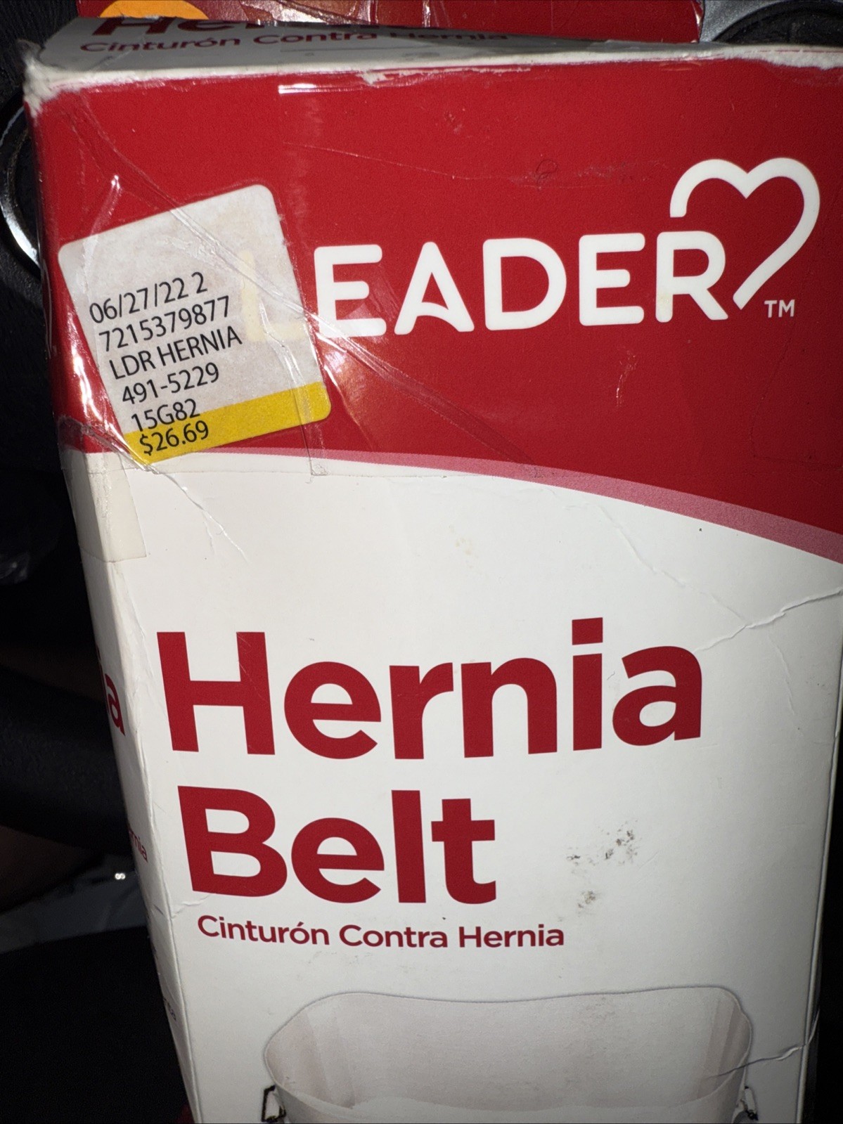 Leader Hernia Belt – Small -Adjustable with Two Removable Pads, 30″-35″ Waist
