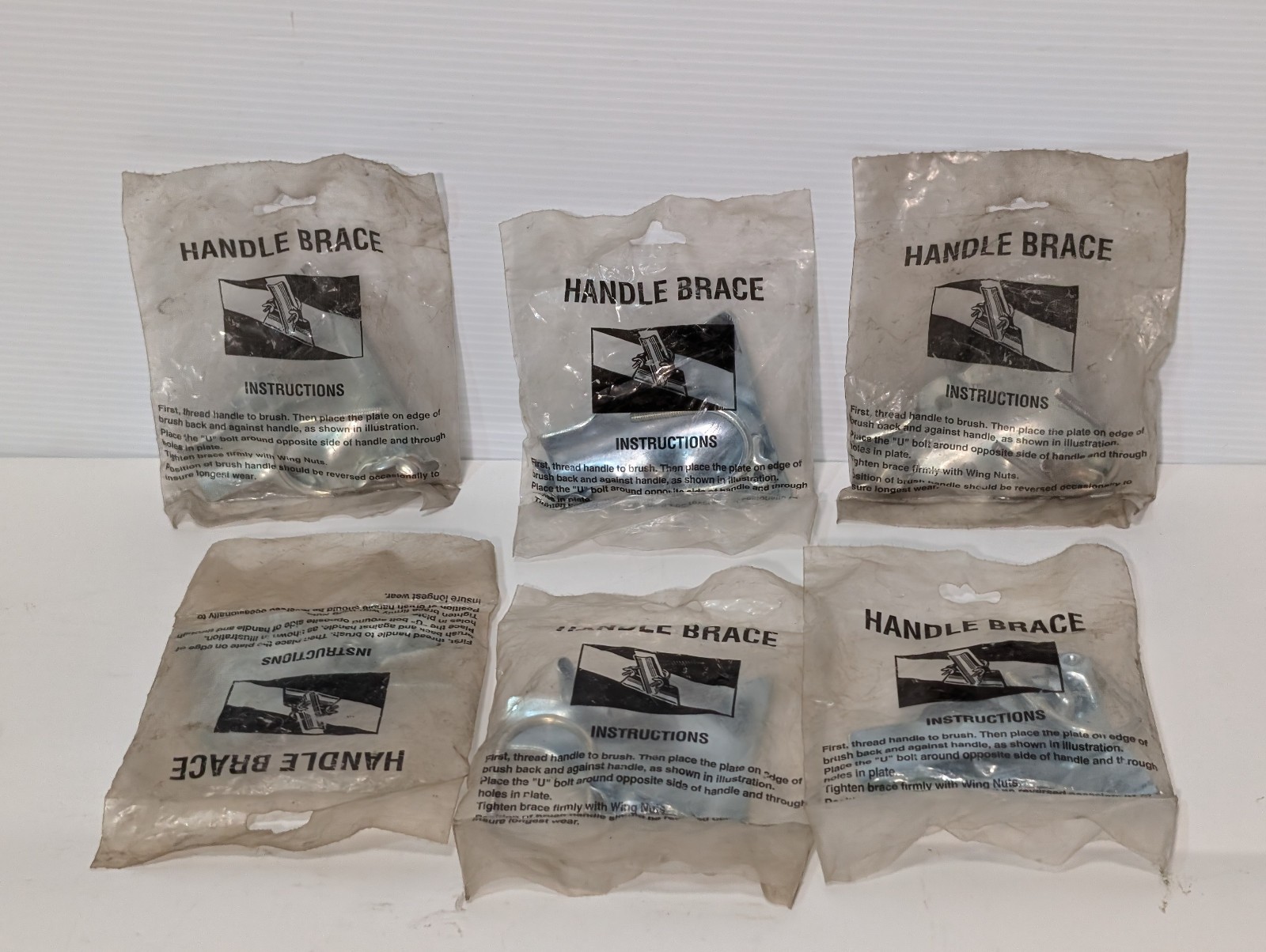 Lot of Industrial Handle Brace Metal Broom Bracket U-Bolt Assembly Kits