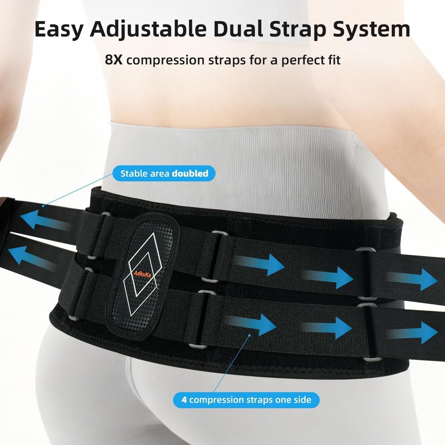 Sacroiliac SI Joint Hip Belt for Women Men 8X Compression (Max) M/L Black