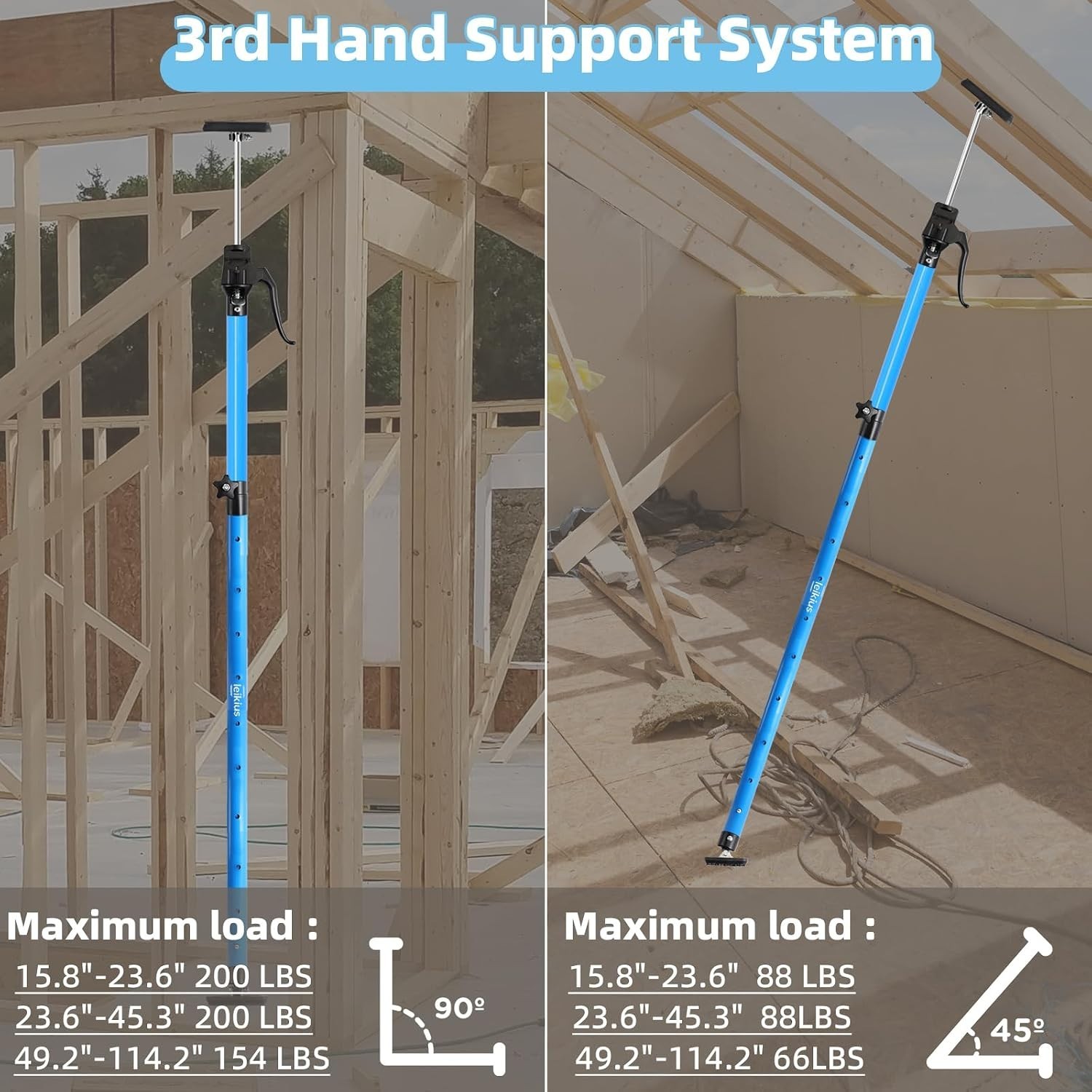 Telescopic Support Poles 49.2-114.2 in – Ideal for Cabinets & Cargo Applications